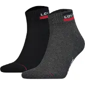 Levi's Unisex 2er Pack Sportsocken - Mid Cut SPRTWR, Logo, einfarbig