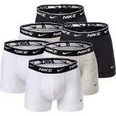 Nike Herren Boxer Shorts, 6er Pack - Trunks, Logobund, Cotton Stretch