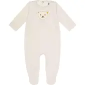 Steiff Baby Strampler - Body, Baumwolle, Bär, Logo, Druckknöpfe, langarm, einfarbig Beige 62