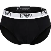 Emporio Armani für Herren. EM000258_AF14131 3er-Set schwarzer Baumwollslip aus Stretch (XL), Heimtextilien, Baumwolle