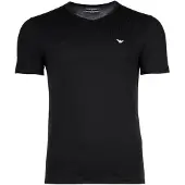 Emporio Armani für Herren. EM000392_AF14132 Set 2 T-Shirts zum Entspannen aus elastischem Strick mit schwarzem V-Ausschnitt (S), Heimtextili