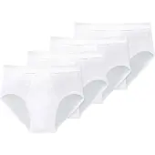 Schiesser Herren Slips 4er Pack - Doppelripp, Sportslip, Cotton Essentials