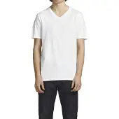 Jack & Jones T-Shirt "T-Shirt JACBASIC V-NECK TEE 2PK 2er Pack", Herren, Gr. M, weiß, Obermaterial: 100% Baumwolle CO., Shirts T-Shirt
