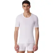 Schiesser Herren 1/2 Arm T-Shirt - Jacke, Unterhemd, Cotton Essentials, Feinripp