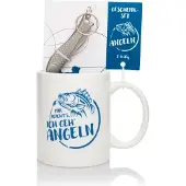 Westfalia 151181307 - Geschenkset Angeln - Tasse und Schlüsselanhänger Messerchen