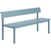 Muuto - Linear Steel Bank mit Rückenlehne, 170 cm, hellblau