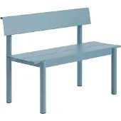 Muuto - Linear Steel Bank mit Rückenlehne, 110 cm, hellblau