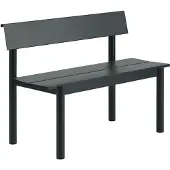 Muuto - Linear Steel Bank mit Rückenlehne, 110 cm, schwarz