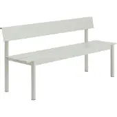 Muuto - Linear Steel Bank mit Rückenlehne, 170 cm, grau