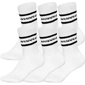 Huddle Unisex Socken, 6er Pack - Streifen, Logo, Crew, Sportsocken, einfarbig