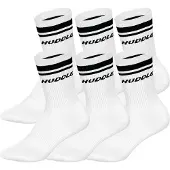 Huddle Kurzsocken "Socken 6pk Crew Socks Double Stripe 6er Pack", Herren, Gr. 35-38, weiß, Obermaterial: 82% Polyester PES. 15% Baumwolle CO. 3% Elasthan EL., Socken Kurzsocken