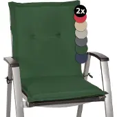 Beautissu 2er Set Niedriglehner Auflage Loft NL, 100x50x6cm, Dunkelgrün
