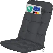 Beautissu 8er Set Hochlehner Auflagen Flair HL, 120x50x8cm, Graphitgrau