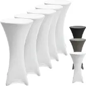Beautissu STEHTISCHHUSSE Stella Ø 70cm Weiß (5tlg)