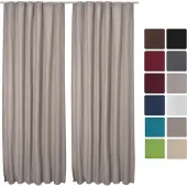 Beautissu Amelie TK Vorhang mit Kräuselband 140x245cm Sand 2tlg