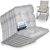 Beautissu 8er Set Niedriglehner Auflagen Set Flair NL, 100x50x8cm, Grau
