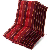 Beautissu 6er Set Sun-NL Niederlehner Auflage 105x50x8cm Rot-Gestreift