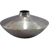 FineBuy Vase Tischvase 35cm Aluminium Alu Blumenvase Wohndeko Rund Handmade Deko Metall
