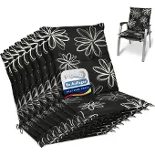 Beautissu Flores Niedriglehner 8er 100x50 cm schwarz mit Blumen