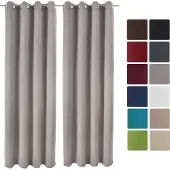 Beautissu Amelie BO Vorhang mit Öse 140x245cm Grau 2tlg
