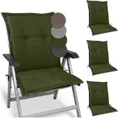 Beautissu 4x Set Premium auflage Niedriglehner 105x50x7cm, Dunkelgrün