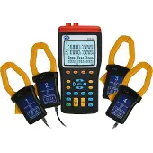 Pce Instruments 1 + 3-Phasen Leistungsanalysator |RS-232 Schnittstelle|PC-Kabel|Software|512 K Datenlogger