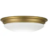 Elstead Lighting Badezimmerleuchte BROMPTON 1x5.7W GX53 IP44 Stahl Messing gebürstet, Opalglas H:10cm Ø35.6cm dimmbar