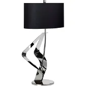 Elstead Lighting Elstead Ribbon Tischleuchte E27 Poliertes Nickel Schwarz