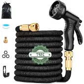 OEM Flexible Gartenschlauch 25m erweiterbar mit Sprühdüse Adapter für Garten Bewässerung schwarz