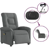 vidaXL Massagesessel Elektrisch Dunkelgrau Stoff