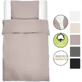 Beautissu 1er Set Renforcé Bettwäsche Set Julie, 155x220cm, 2tlg., Taupe