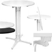 Beautissu Bellini Stehtisch ø80xH110cm Weiß