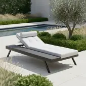 Bessagi Garden Gartenliege Avolina Hellgrau Outdoorstoff/Metall