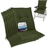 Beautissu 6x Set Premium Auflage Niedriglehner 105x50x7cm, Dunkelgrün