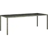 vidaXL 11-tlg. Garten-Essgruppe mit Kissen Grau Poly Rattan Glas