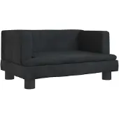 Syfax Hundebett Schwarz 60x40x30 cm Samt