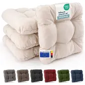 Beautissu HighLux SK Stuhlkissen 40x40x8cm Natur 4tlg