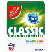 Gut & Günstig Waschmittel Vollwaschmittel Classic, Pulver, 80 Waschladungen, 5,2 kg