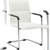 Proregal Besucherstuhl SAN SEBASTIAN HxBxT 92x57x59cm Kunstleder Weiß Konferenzstuhl