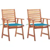 Prolenta Maison Exclusive - Garten-Essstühle 2 Stk. mit Kissen Massivholz Akazie