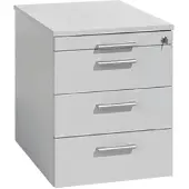 Geramöbel Rollcontainer »New York« mit klassischen Schubladen grau, 43x56.6x60 cm