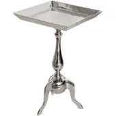 Invicta Filigraner Beistelltisch TRAYFUL 55cm silber Aluminium Tablett-Tisch Wohnzimmertisch Kaffeetisch Couchtisch