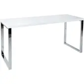 Invicta Moderner Schreibtisch WHITE DESK 140cm weiß Hochglanz Bürotisch Arbeitstisch Computertisch Laptoptisch