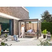 HOME DELUXE - Vorhang + Dach PROVENCE - passend zu Gartenliege Provence I Hollywoodschaukel Sonnenliege Schaukelliege