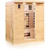 Dewello Infrarotkabine Infrarotsauna PIERSON 160cm x 105cm inkl. Vollspektrumstrahler, Bodenstrahler