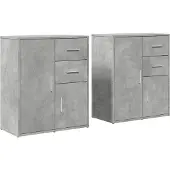 vidaXL Sideboards 2 Stk. Betongrau 60x31x70 cm Holzwerkstoff