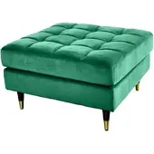 Riess Hocker COZY VELVET - 80cm smaragdgrün Samt goldene Füße