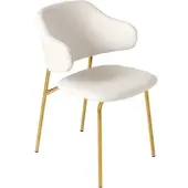 Riess Stuhl VOGUE weiß gold Bouclé Metallbeine