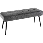 Riess Sitzbank BOUTIQUE - 100cm grau Strukturstoff schwarze Metallbeine