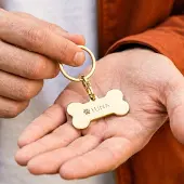 Yoursurprise Personalisierter Schlüsselanhänger - Text - Knochen - Gold
